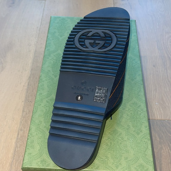 NEW - GUCCI Vintage Jacquard Diagonal GG Horsebit Mens River Mules Sz 9 - Picture 9 of 9